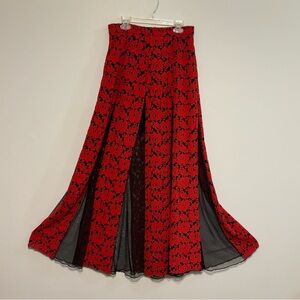 Witchy Red and Black Lace Skirt